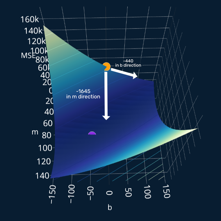 First Step of Gradient Descent Visualized